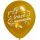 Balónek Novomanželé, metalický zlatý, 28 cm, 5 ks