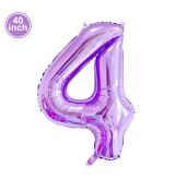 Fóliový balónek číslo 4 - fialový, 100 cm