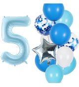 Balónkový set 5.narozeniny, modrý, 11 ks