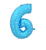Fóliový balónek číslo 6 - modrý, 66 cm