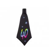 Párty kravata 40.narozeniny - černá, 42 cm