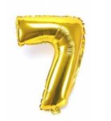 Fóliový balónek číslo 7 - zlatý, 86 cm