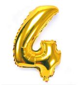 Fóliový balónek číslo 4 - zlatý, 86 cm