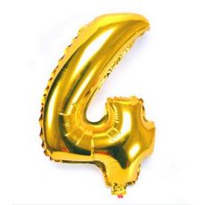 Fóliový balónek číslo 4 - zlatý, 86 cm