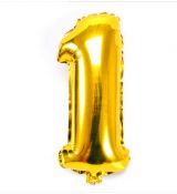 Fóliový balónek číslo 1 - zlatý, 86 cm