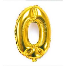 Fóliový balónek číslo 0 - zlatý, 86 cm