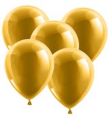 Balónek metalický zlatý 10 ks, 30 cm