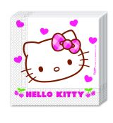 Hello Kitty ubrousky 20 ks,  33 cm x 33 cm
