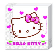 Hello Kitty ubrousky 20 ks,  33 cm x 33 cm