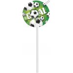 Fotbal slámky na pití zelené, 6 ks