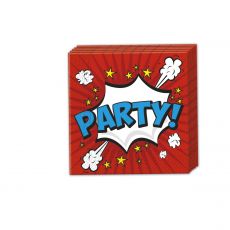 BOOM PARTY ubrousky 20 ks,  33 cm x 33 cm