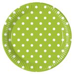 Zelené talířky  puntík  8 ks, 20 cm
