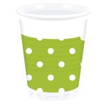 Zelené kelímky  puntík  8 ks, 200 ml