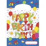 HAPPY BIRTHDAY dárkové tašky modré 6 ks