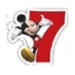MICKEY MOUSE narozeninová svíčka č. 7