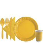 Žluté plastové kelímky 10 ks, 200 ml