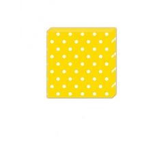Žluté ubrousky puntík  20 ks,  33 cm x 33 cm