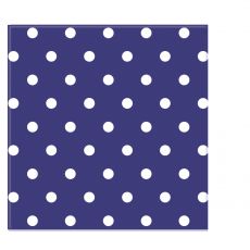 Tmavě modré ubrousky puntík  20 ks,  33 cm x 33 cm