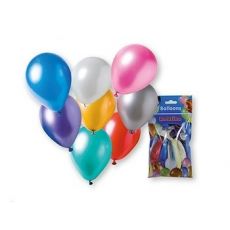 Balónek metalický 30 cm, 8 ks, mix barev
