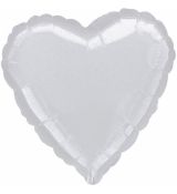 Fóliový balónek - srdce stříbrné