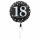 Fóliový balonek č. 18 - černý, kulatý, 43 cm