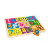 Učení čísel, dřevěné puzzle