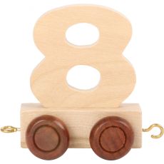 Vagónek dřevěné vláčkodráhy - přírodní číslice 8
