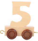 Vagónek dřevěné vláčkodráhy - přírodní číslice 5
