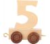 Vagónek dřevěné vláčkodráhy - přírodní číslice 5
