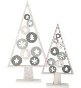 Vánoční dekorace stromeček svétlý 2 ks