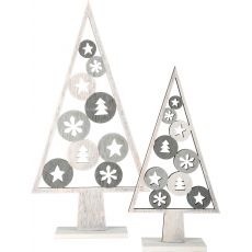 Vánoční dekorace stromeček svétlý 2 ks