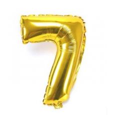Fóliový balónek číslo 7 - zlatý, 75 cm