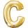 Fóliové písmeno C - zlaté, 40 cm