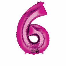 Fóliový balónek číslo 6 - růžový, 88 cm