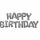 Fóliový balónek nápis Happy Birthday stříbrný