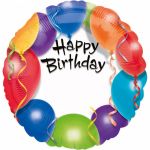 Fóliový balónek Happy Birthday "Balónky", 45 cm