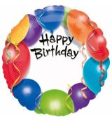 Fóliový balónek Happy Birthday "Balónky", 45 cm