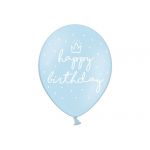 Balónek Happy Birthday světle modrý, 30 cm, 5 ks