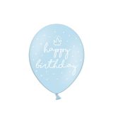 Balónek Happy Birthday světle modrý, 30 cm, 5 ks
