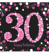 Ubrousky 30.narozeniny, černo - růžové barvy