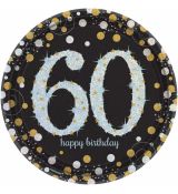 Talířky 60.narozeniny, černé barvy