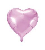 Fóliové srdce světle růžové, 61 cm