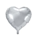 Fóliové srdce stříbrné, 61 cm