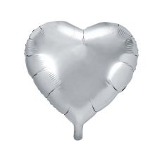 Fóliové srdce stříbrné, 61 cm