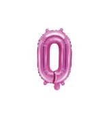 Fóliový balónek číslo 0 - růžový, 35 cm