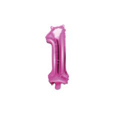 Fóliový balónek číslo 1 - růžový, 35 cm
