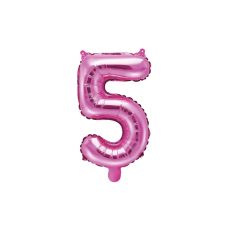 Fóliový balónek číslo 5 - růžový, 35 cm