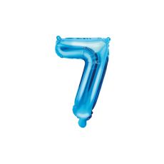 Fóliový balónek číslo 7 - modrý, 35 cm