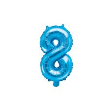 Fóliový balónek číslo 8 - modrý, 35 cm