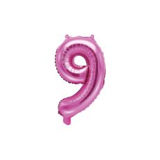 Fóliový balónek číslo 9 - růžový, 35 cm